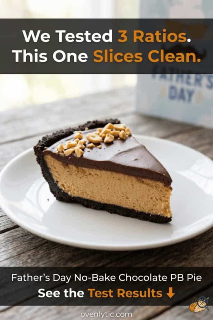 Father's Day no-bake chocolate peanut butter pie — the cream cheese ratio test for clean slices | ovenlytic.
