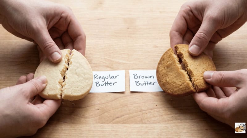 shortbread snap test regular butter vs brown butter comparison ovenlytic texture analysis