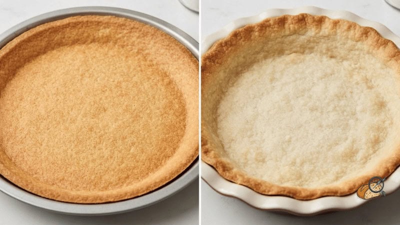 Close-up of an even metal-baked crust versus a pale ceramic center